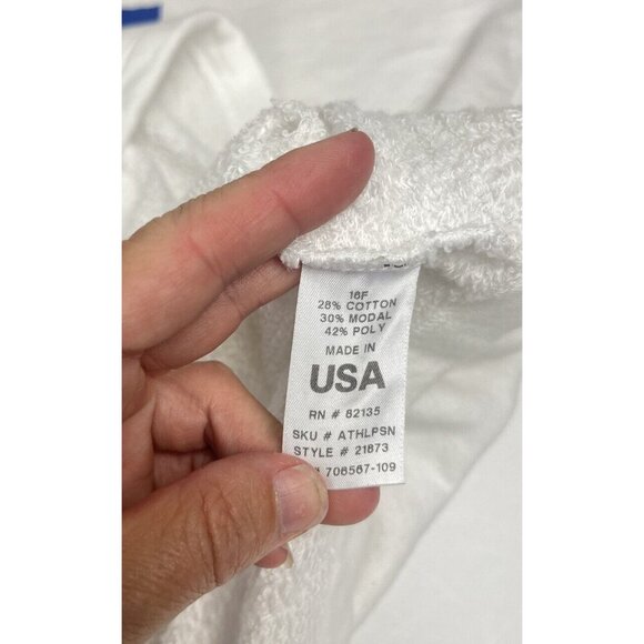 Fresh Produce Womens Top XS White Sweatshirt Anchor Terry Lining Nautical - Picture 8 of 10